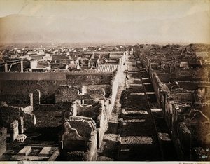 Widok z lotu ptaka na stanowisko archeologiczne w Pompejach