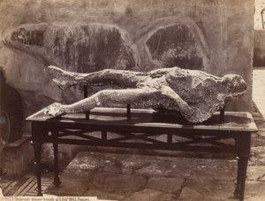 Ludzkie ślady, Pompeje [Obsada ludzka, Pompeje] autorstwa Giorgio Sommer