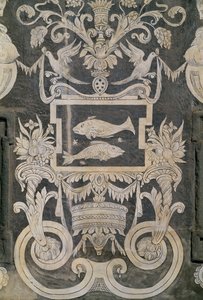Figury alegoryczne i znaki zodiaku, Giorgio Vasari, Tommaso Battista del Verrocchio i Alessandro Forzori, Palazzo dei Cavalieri lub Palazzo della Carovana, Piazza dei Cavalieri, Piza, Toskania, Włochy autorstwa Giorgio Vasari