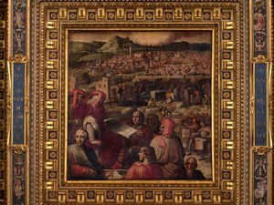Arnolfo pokazuje plan powiększenia Florencji autorstwa Giorgio Vasari
