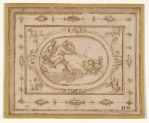 Aurora i Titonius, studium do dekoracji scenicznej do przedstawienia Aretino autorstwa Giorgio Vasari