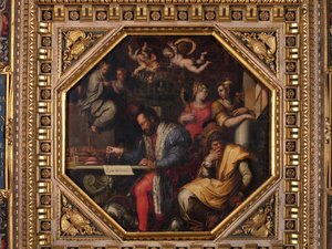 Cosimo studiuje biorąc Siena autorstwa Giorgio Vasari