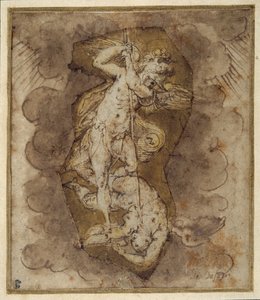 Rysunek przedstawiający anioły ze skarbca św. Michała, ok. 1511-74 (pióro, tusz i pył)