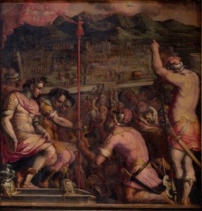Założenie Florentii, osady rzymskiej, 1563-1565 autorstwa Giorgio Vasari