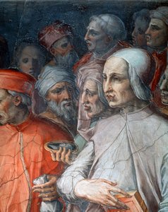Marsilio Ficino w otoczeniu Paolo del Pozzo Toscanelli, fragment Cosimo Starszego wśród filozofów i artystów autorstwa Giorgio Vasari
