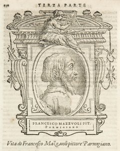 Mediolan, Biblioteca Braidense, Vite de piv excellent, Giorgio Vasari 1568, Francesco Mazzuoli zwany Il Parmigianino autorstwa Giorgio Vasari