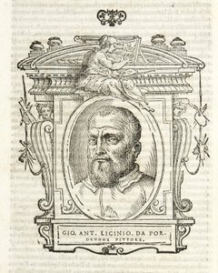 Mediolan, Biblioteca Braidense, Vite de piv excellent, Giorgio Vasari 1568, Giovanni Antonio Licinio autorstwa Giorgio Vasari
