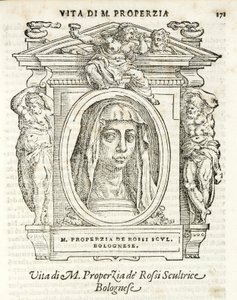 Mediolan, Biblioteca Braidense, Vite de piv excellent, Giorgio Vasari 1568, Properzia dè Rossi autorstwa Giorgio Vasari