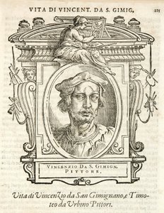 Mediolan, Biblioteca Braidense, Vite de piv excellent, Giorgio Vasari 1568, Vincenzo Tamagni z San Gininiano autorstwa Giorgio Vasari