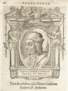 Mediolan, Biblioteka Braidense, Vite de piv excellent, Giorgio Vasari 1568, Andrea Contucci autorstwa Giorgio Vasari