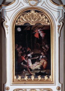 Narodzenia (olej na płótnie) autorstwa Giorgio Vasari