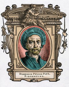 Portret Domenico PULIGO [1492-1527] Włoski malarz. Grawerowanie przysmaku „Życie najwybitniejszych malarzy, rzeźbiarzy i architektów” (Le Vite de
