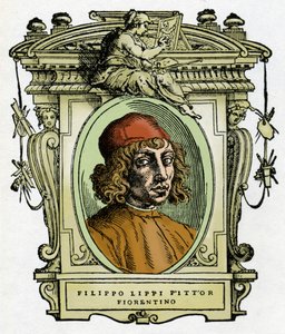 Portret Filippo Lippiego (1406-1469) malarza florenckiego. Ksylografia z „Życia malarzy” Giorgio Vasariego. autorstwa Giorgio Vasari