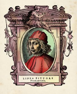 Portret Lippo di Benivieni (XIII-XIV wiek) Rycina z „Żywotów” Giorgio Vasari (1511-1574) 1568 autorstwa Giorgio Vasari