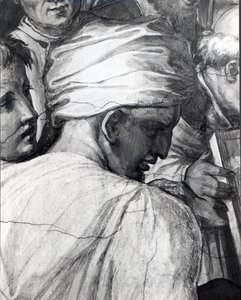 Portret Luca della Robbia w Sali Cosimo Starszego autorstwa Giorgio Vasari