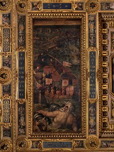Bitwa morska między Florentyńczykami a Pizanami autorstwa Giorgio Vasari