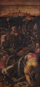 Szturm na Monteriggioni, 1563-1565 autorstwa Giorgio Vasari