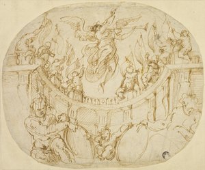 Studium do Alegorii Dwóch Kwartałów Florencji autorstwa Giorgio Vasari