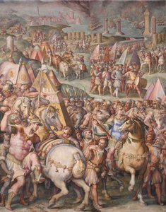 Cesarz Maksymilian znosi oblężenie Livorno, 1568-1571 autorstwa Giorgio Vasari