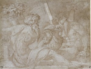 Trzej bogowie rzek autorstwa Giorgio Vasari