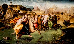 Przeprawa przez Tybr (obraz) autorstwa Giorgio di (1500 1559) Giovanni