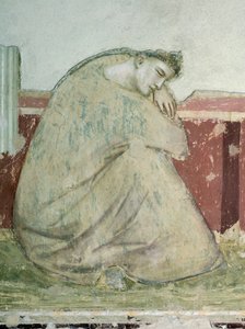 Objawienie św. Franciszka św. Antoniemu, Giotto (1267-1337), fresk, detal, bazylika Santa Croce, kaplica Bardi, Florencja, 1325-1330 autorstwa Giotto (c.1266 1337)