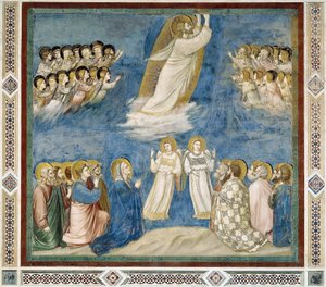 Wniebowstąpienie Chrystusa, fragment życia i męki Chrystusa, autorstwa Giotto