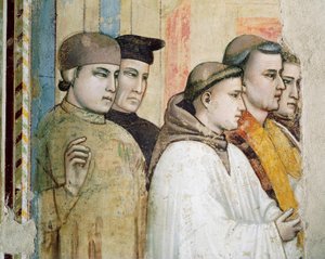Włochy, Florencja, Bazylika Świętego Krzyża, Kaplica Bardi, Śmierć św. Franciszka autorstwa Giotto (c.1266 1337)