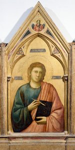 Św. Jan Ewangelista, fragment z Poliptyku Badia, ok. 1300, autorstwa Giotto (1267-1337), tempera na desce, 91x334 cm autorstwa Giotto (c.1266 1337)