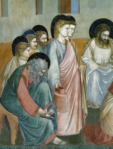 Umycie nóg, fragment życia i męki Chrystusa, autorstwa Giotto autorstwa Giotto (c.1266 1337)