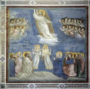 Wniebowstąpienie Chrystusa. Fresk autorstwa Giotto di Bondone (1267-1337)