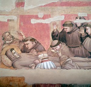 Przedstawienie śmierci św. Franciszka z Asyżu, XIV w.