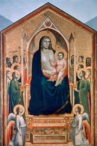 Madonna z Dzieciątkiem na tronie, c1300-1303 autorstwa Giotto di Bondone