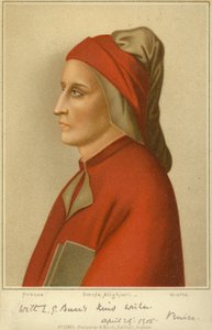 Dante Alighieri (c1265-1321), włoski poeta (chromolitho) autorstwa Giotto di Bondone