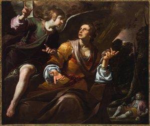 Hagar i anioł, ok. 1640 r. (olej na płótnie)