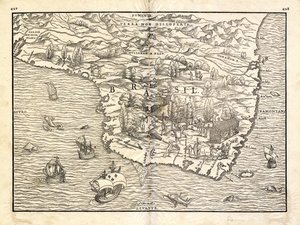 Mapa Brazylii autorstwa Giovan Battista Ramusio