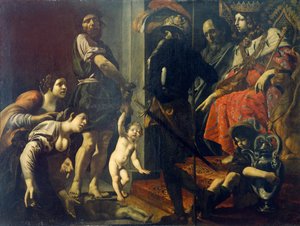 Wyrok Salomona – Giovanni Battista Caracciolo (1578-1635), olej na płótnie