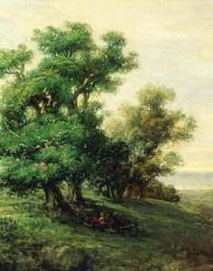 Krajobraz, Giovanni Carnovali lub Carnevali znany jako Piccio (1804-1873), Detail