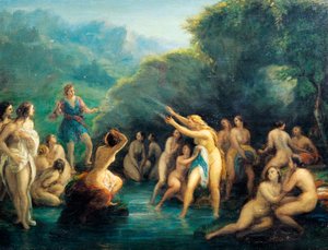Diana i Akteon, autorstwa Giovanniego Carnovali, znanego jako Piccio (1804-1873)