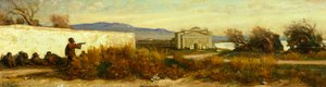 Turcy w pobliżu świątyni autorstwa Giovanniego, znanej jako Nino Costa (1826-1903). autorstwa Giovanni Costa