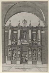Lustro rzymskiej świetności: Grób Juliusza II, 1582., 1582. autorstwa Giovanni Ambrogio Brambilla