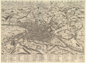 Lustro rzymskiej świetności: widok współczesnego Rzymu z zachodu, 1590.
