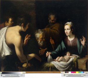 Adoracja pasterzy autorstwa Giovanni Andrea De Ferrari