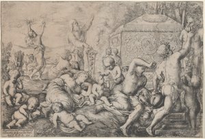 Bachanalia z Ołtarzem, Faunem i Silenus