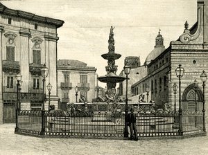 Fontanna Oriona, Giovanni Angelo Montorsoli (ok. 1506-1563), Piazza Duomo, Mesyna, Sycylia, Włochy autorstwa Giovanni Angelo Montorsoli