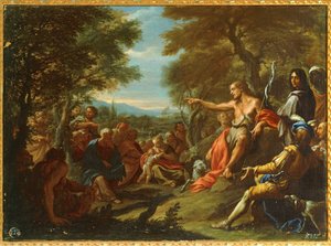 Święty Jan głoszący kazanie (obraz) autorstwa Giovanni Antonio Bazzi Sodoma