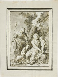 Święta Rodzina i św. Jan Chrzciciel autorstwa Giovanni Antonio Burrini