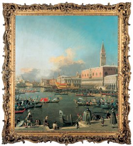 Bucintoro w Molo, Wenecja, w Dzień Wniebowstąpienia autorstwa Giovanni Antonio Canal