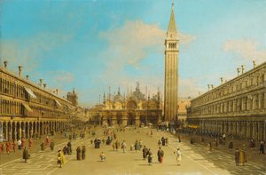 Piazza San Marco, Wenecja, patrząc na wschód, autorstwa Giovanni Antonio Canal