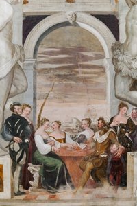 Gra karciana, sala główna, ok. 1570 (fresk) autorstwa Giovanni Antonio Fasolo